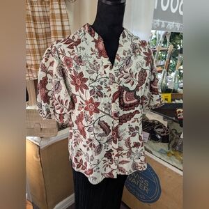 NWOT Joie Floral Patterned Puff Sleeve Blouse